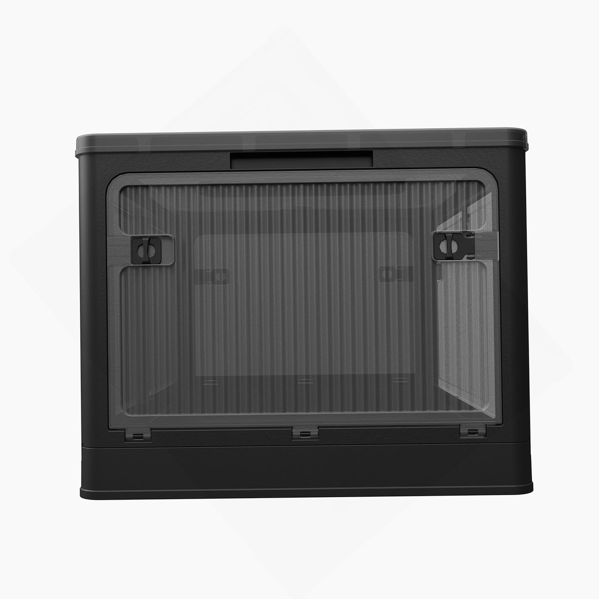 3-Pack Transparent Stackable Storage Bins with 5 Doors to Open with Wheels, Folding Plastic Craft Containers Large Closet Organizers Box